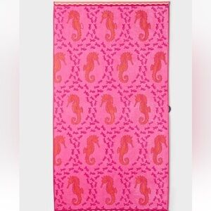 Roller Rabbit X Target Collab Beach Towel Seahorse Pink NWT 72” X 40”